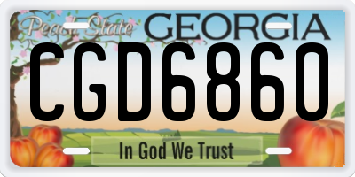 GA license plate CGD6860