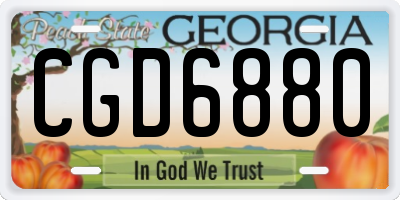 GA license plate CGD6880