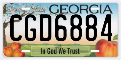 GA license plate CGD6884
