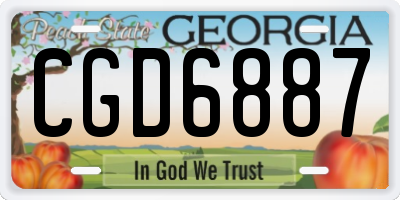 GA license plate CGD6887