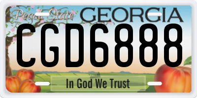 GA license plate CGD6888