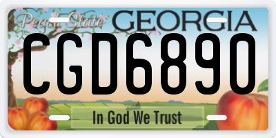 GA license plate CGD6890