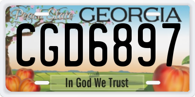 GA license plate CGD6897