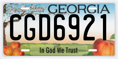 GA license plate CGD6921