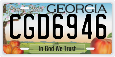 GA license plate CGD6946