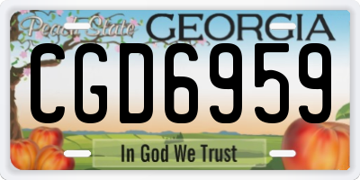 GA license plate CGD6959