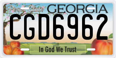 GA license plate CGD6962