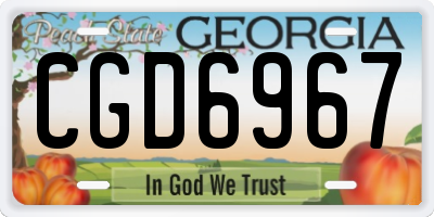 GA license plate CGD6967