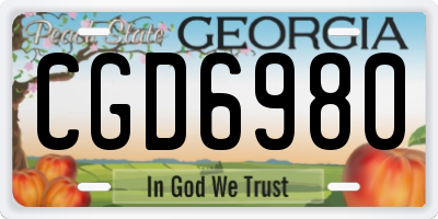GA license plate CGD6980