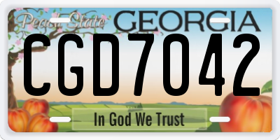 GA license plate CGD7042