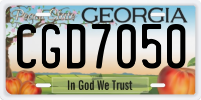 GA license plate CGD7050