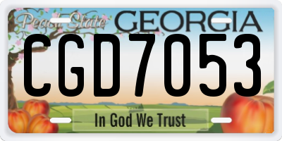 GA license plate CGD7053