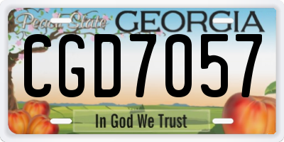 GA license plate CGD7057