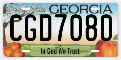GA license plate CGD7080