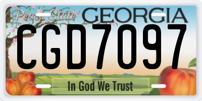 GA license plate CGD7097
