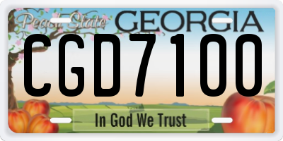 GA license plate CGD7100