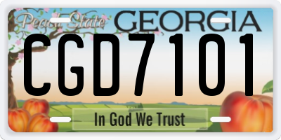 GA license plate CGD7101