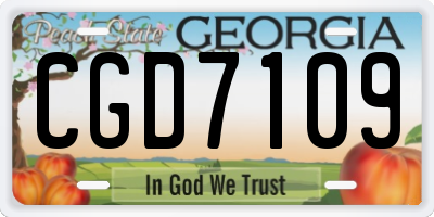 GA license plate CGD7109