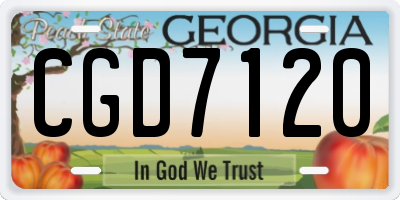 GA license plate CGD7120