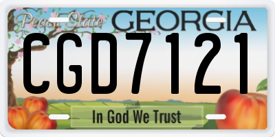 GA license plate CGD7121
