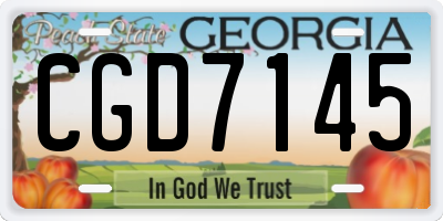 GA license plate CGD7145