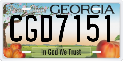 GA license plate CGD7151