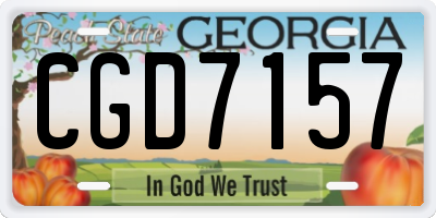GA license plate CGD7157