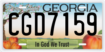 GA license plate CGD7159