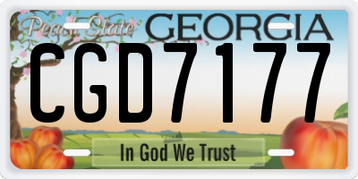 GA license plate CGD7177