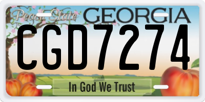 GA license plate CGD7274