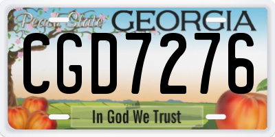 GA license plate CGD7276