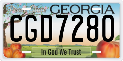 GA license plate CGD7280