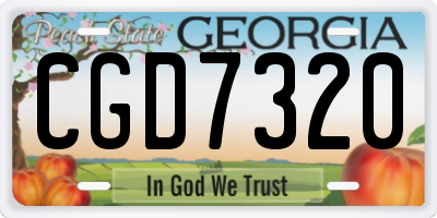 GA license plate CGD7320