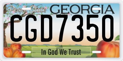 GA license plate CGD7350