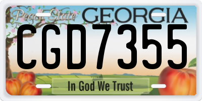 GA license plate CGD7355