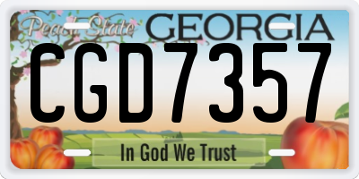GA license plate CGD7357