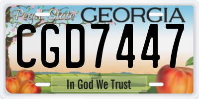 GA license plate CGD7447