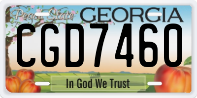 GA license plate CGD7460