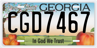 GA license plate CGD7467