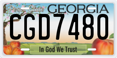 GA license plate CGD7480