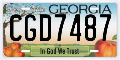 GA license plate CGD7487