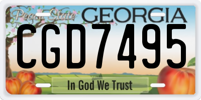 GA license plate CGD7495