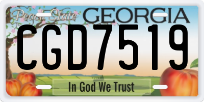 GA license plate CGD7519