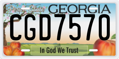 GA license plate CGD7570