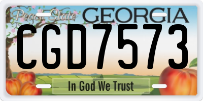 GA license plate CGD7573