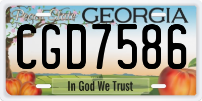 GA license plate CGD7586