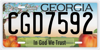 GA license plate CGD7592