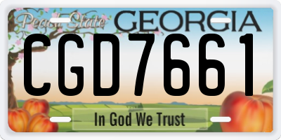 GA license plate CGD7661