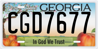 GA license plate CGD7677