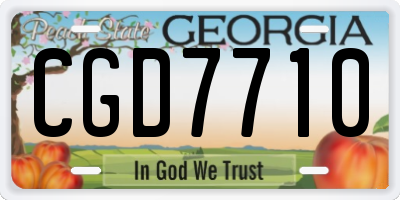 GA license plate CGD7710